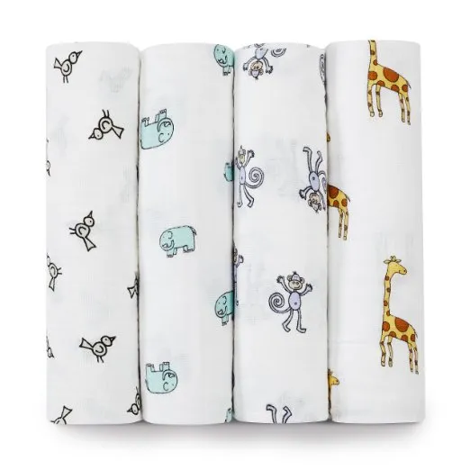 100% organic Cotton muslin baby blankets OEM
