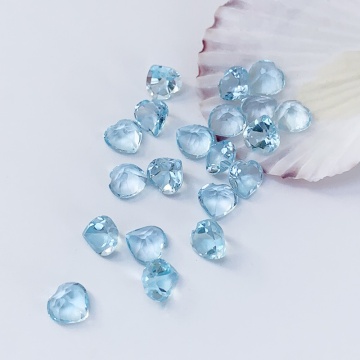 Natural Sky Blue Topaz cut mm Heart Faceted