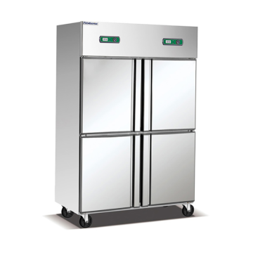 Stainless Steel 4-Door Commercial Static Cooling Refrigerator Freezer