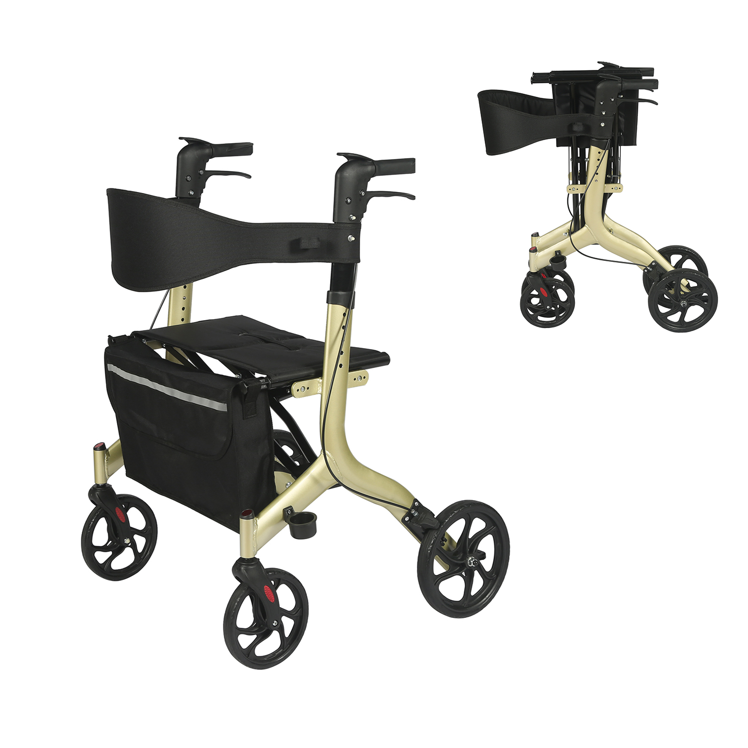 Outdoor Heavy Duty Aluminum Folding Rollator