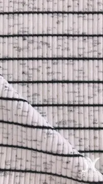 Black White Stripe Rib Knit Fabric