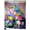 Kit de broderie ruban Fleurs d&#39;Europe dans un vase