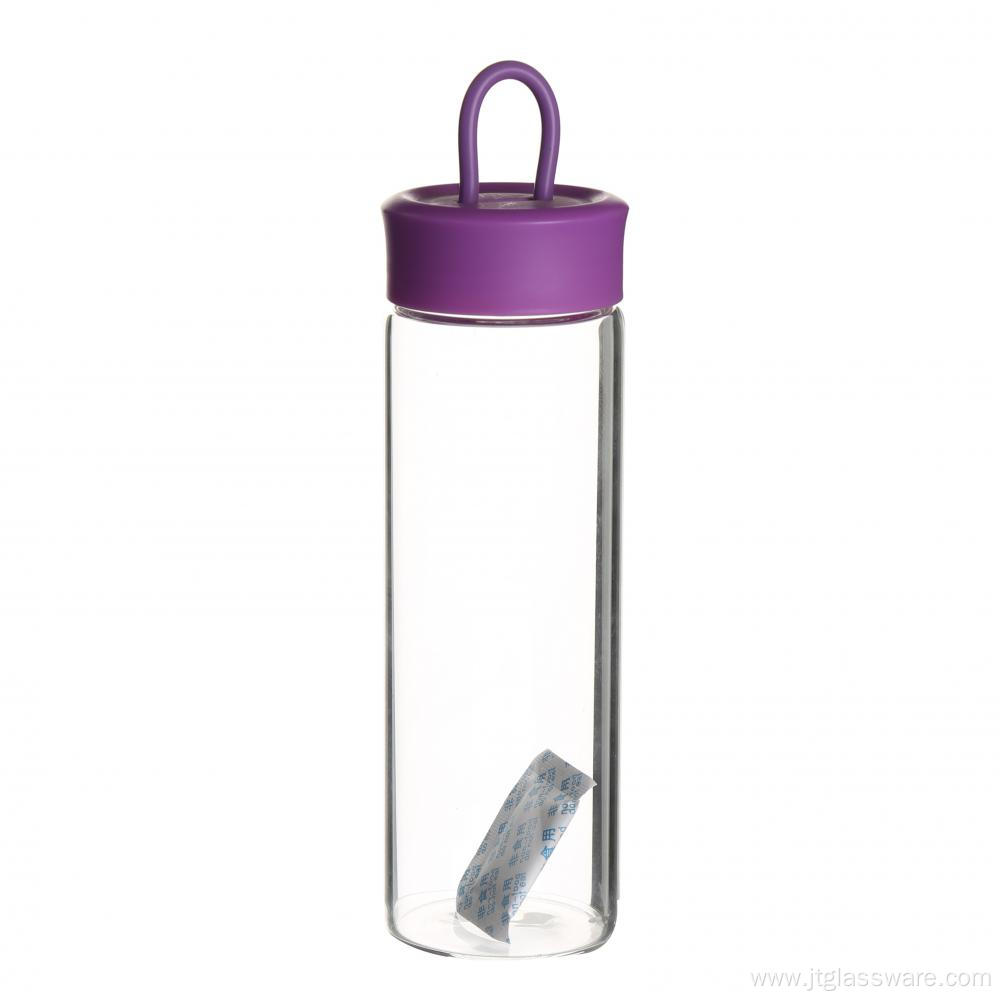 Sport Glass Water Bottle With Bamboo Lid