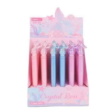 Cute Mermaid Shape Gel Ink Pen Refill with Crystal Flash Powder