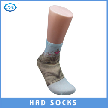 Self-design Fashion Cute Cat Nylon Sublimation Print Lady Sock