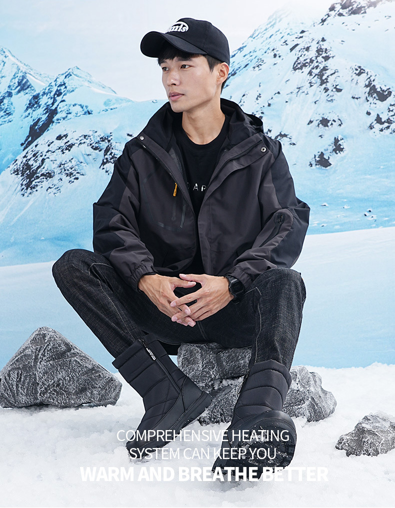 Warm high boots in winter