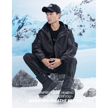 Warm high boots in winter
