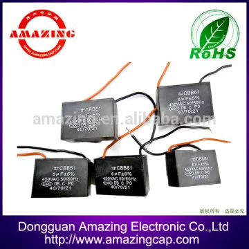 Amazing 6MF square capacitor AC CBB61 For fan 450V