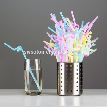 Color Separation Mix Bar Party Cocktail Artistic Flexible & Disposable Drinking Straws Artistic Suction Tubes