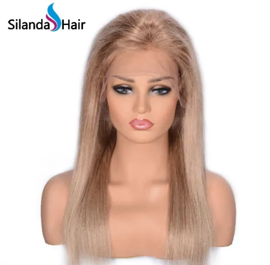 Silky Straight  #8/613 Full Lace Wigs Brazilian Remy Human Hair