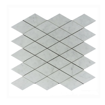 Carrara White Marble Flooring Tiles with Diamond Pattern Mosaic