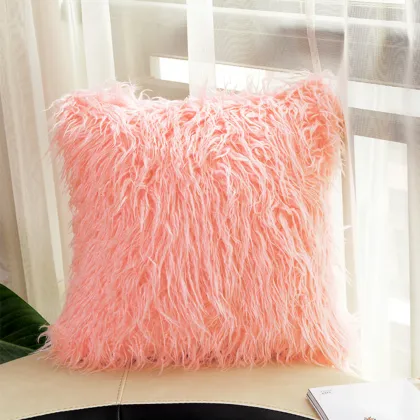 cushions home decor pillow pink 18"x18" 20"x20" mongolian faux fur pillow
