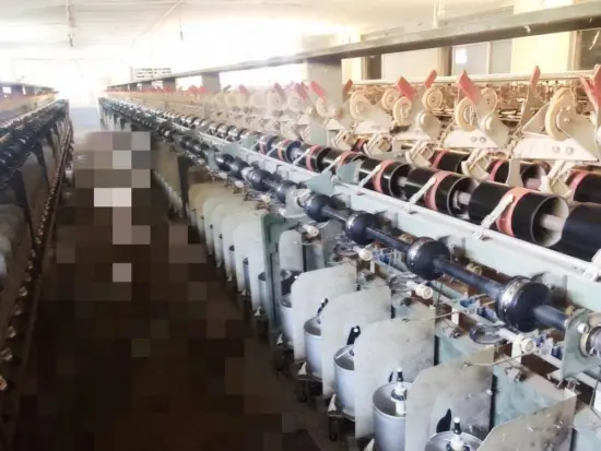 Two for one twisting machine for short fiber