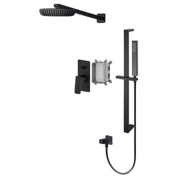 Shower Faucet With Hose Black Wall Shower System With Slide Bar Factory