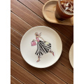 Hand drawn green edge plate