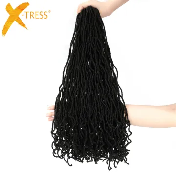 X-TRESS Hot Selling Wholesale Price 4Pcs/Pack Curly Braiding Hair Bundle For Women Heat Resistant Synthetic Braiding Hair Braids