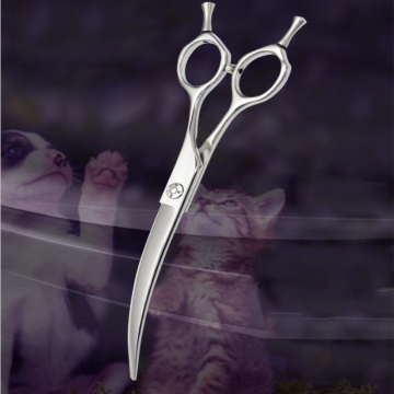 Professional JP440C Steel 7/ 7.5inch 35°Curved Blade Pet Dog Grooming Scissors Shears Pet Curved Scissors Dogs Products
