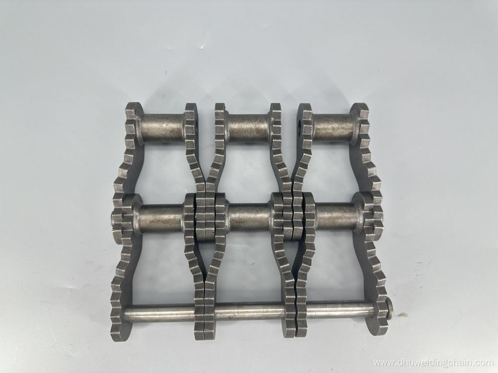 Agricultural welded structure bent plate chain