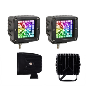 Greenshuo 24W 4x4 RGB LED-LED-Arbeitslicht für Offroad-Autos und Lastwagen