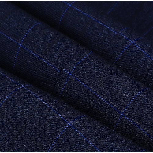 Regular Fit Dark Navy Checked Suit Top Sale