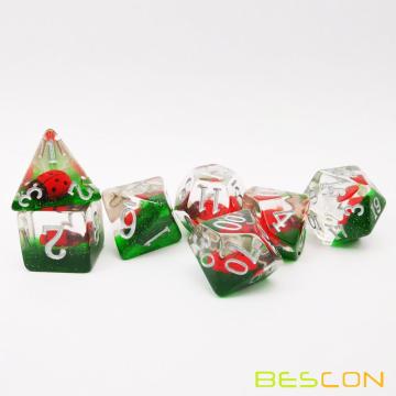 Bescon Red Louderbug RPG Dice Set из 7, новинка божьей коровки многогранны набор игр