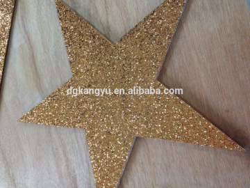 adhesive chunky glitter PVC fabric star christmas decoration