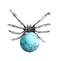 Turquoise 16MM Ball Antique Silver Spider Pendant (47x40mm) for DIY Making Jewelry