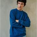 Mens Fashion Cotton Indigo lange mouw pullover sweatshirts