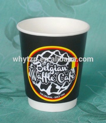 Wholesale disposable custom double wall coffee paper glass