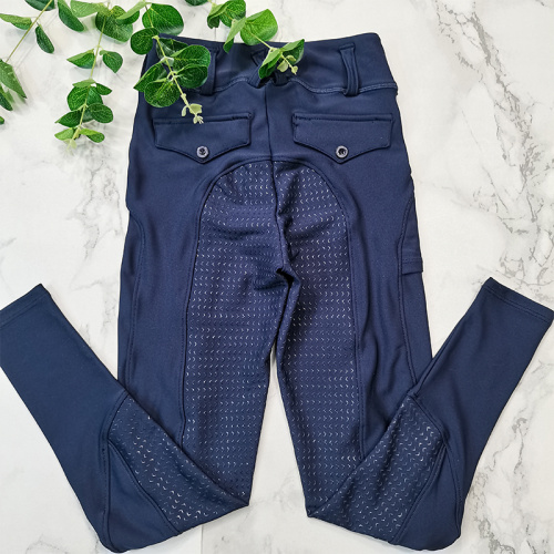 Navy Arrow Silicone Little Girls Riding Breeches