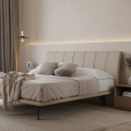 Designs de lit double dans des meubles de chambre à coucher en bois simple