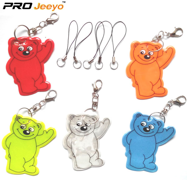 Reflective Bear PVC Keychain For Safety Use RV-203 6