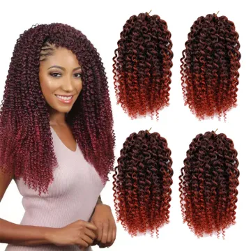 Ombre Colored Curly Hairstyle  Kinky Curly Synthetic Braiding Hair Extensions Marly Bob Crochet hair Marley Twist Braiding Hair