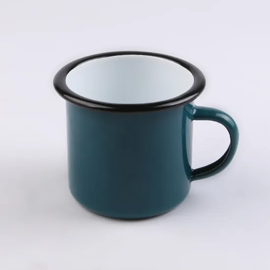 Hot Sale Rim Black Color Glazed Enamel Coffee Mug