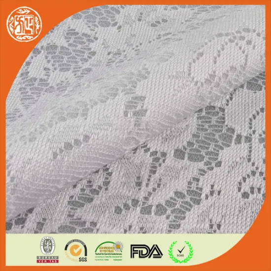 Newest wholesale poly fancy white lace fabric