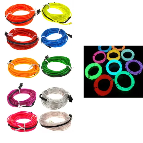 Flexible Neon LED EL Wire Lights for DIY Shoes, Clothing, and Cars - Waterproof Strip