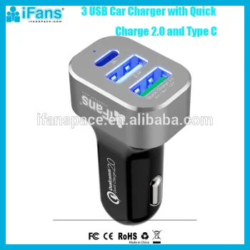 Qualcomm certified quick charger QC 3.0 3 usb car charger for samsung galaxy s6 MacBook