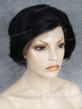 New Arrivals Short bob jet black Swiss Front Lace Synthetic Wigs