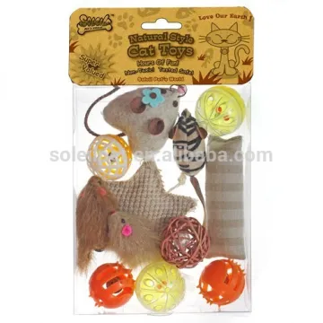 Hot Sale Pet Products Cats Plush Plastic Toys Pack