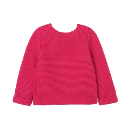 The Knitted Children's Girls' Uniform Cardigan Sweater with bowknot