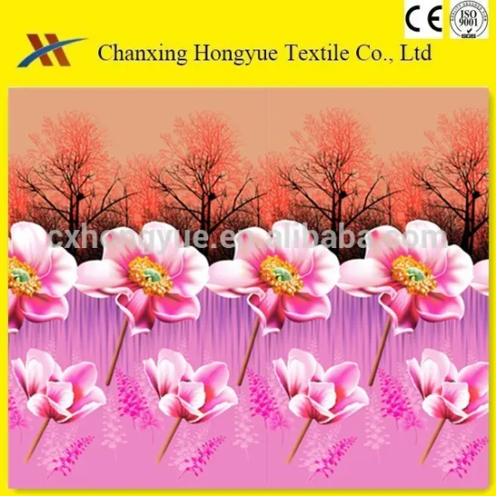 3D designs big flower polyester brushed fabric/printing fabric for making bed sheets/mattress cover fabric