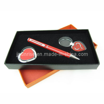 Metal Keyring with Pen Gift Box (JJ-8040)