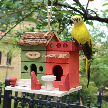 Custom Wood Bird Nest Boxes and Natural Wooden Birdhouses for Outdoor Use