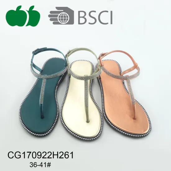 Hot Selling Latest Design Lady Flat Sandals