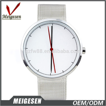 stainless steel band leather watch band unisex watch