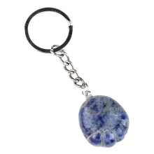 Sodalite Foot Keychain 22x25mm Children Feet Palm Feet Stone Pendant Key Accessories