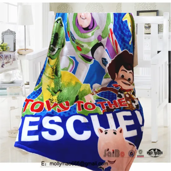 baby safe soft warm cartoon customized printed 100% polyester blanket