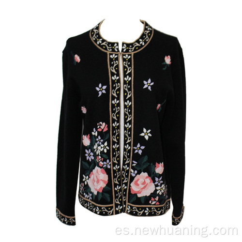 Jumper de lana negra para mujeres