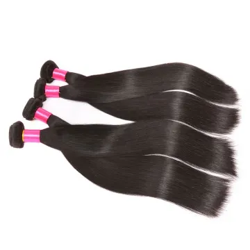 100% Unprocessed Cuticle Aligned Hair, Natural Straight Brazilian Human Virgin Hair Bundles With Lace Closure