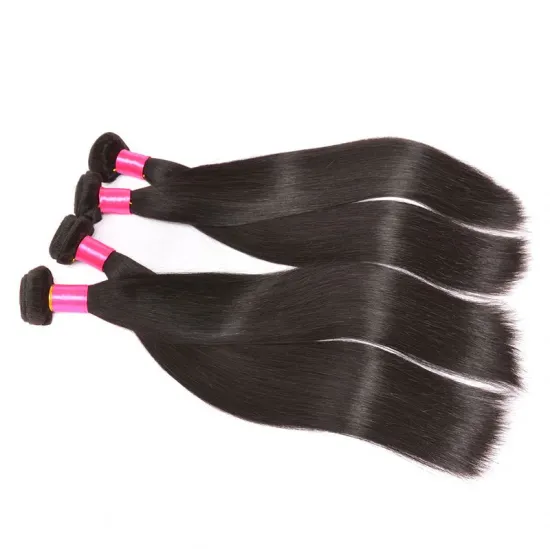 100% Unprocessed Cuticle Aligned Hair, Natural Straight Brazilian Human Virgin Hair Bundles With Lace Closure